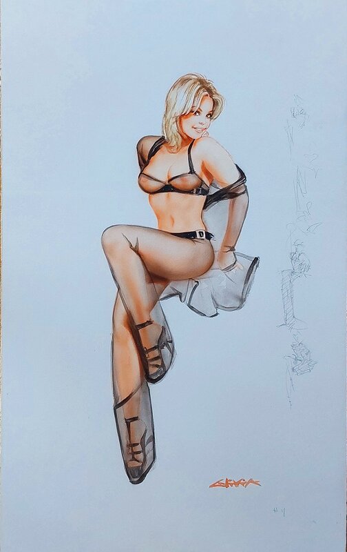 Heather in nylons 2 by Olivia De Berardinis - Original Illustration