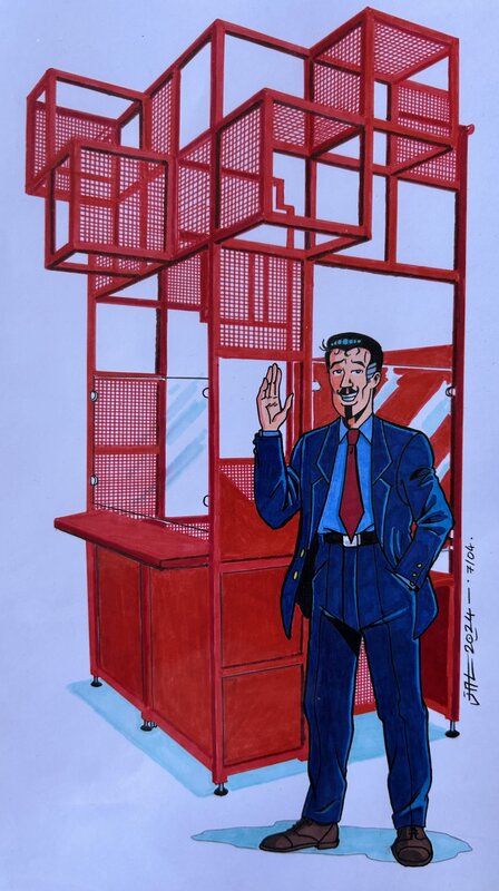 Jal, illustration professeur Baltimont, conférence Nice, 2024. - Illustration originale