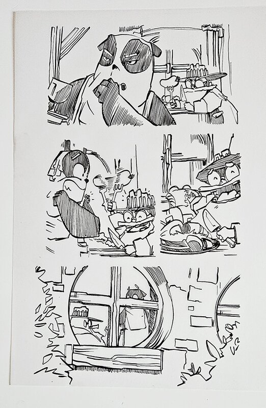 En vente - oTTami, Planche Encrée Manga Dofus Arena Tome 3 - Planche originale