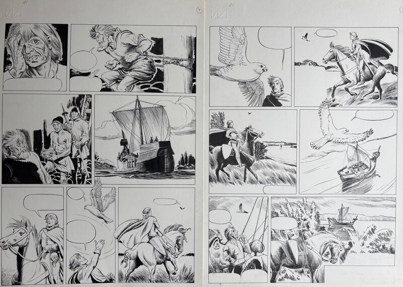 En vente - Coelho, Gerfried#21, diptyque planche nº4&5, 1980. - Planche originale