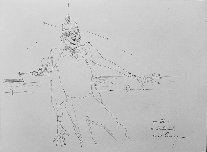 Nicolas De Crécy, Dédicace 30x40 sur PF - Dédicace
