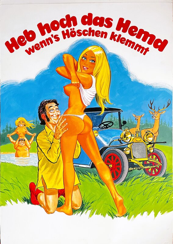 Klaus Dill, Soulevez votre chemise si votre culotte est serrée - German sex/trash/pulp video cover / Cinema poster - Couverture originale