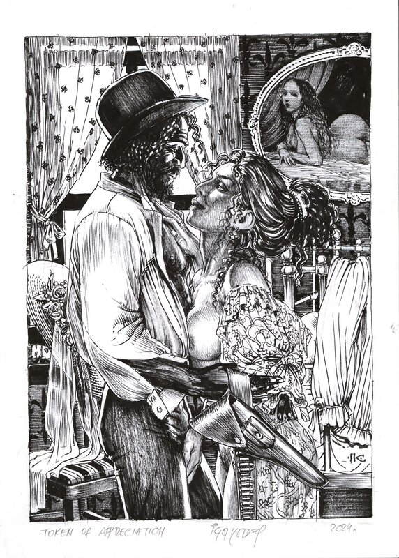 En vente - Igor Kordey, Marshal Bass - TOKEN OF APPRECIATION - Illustration originale