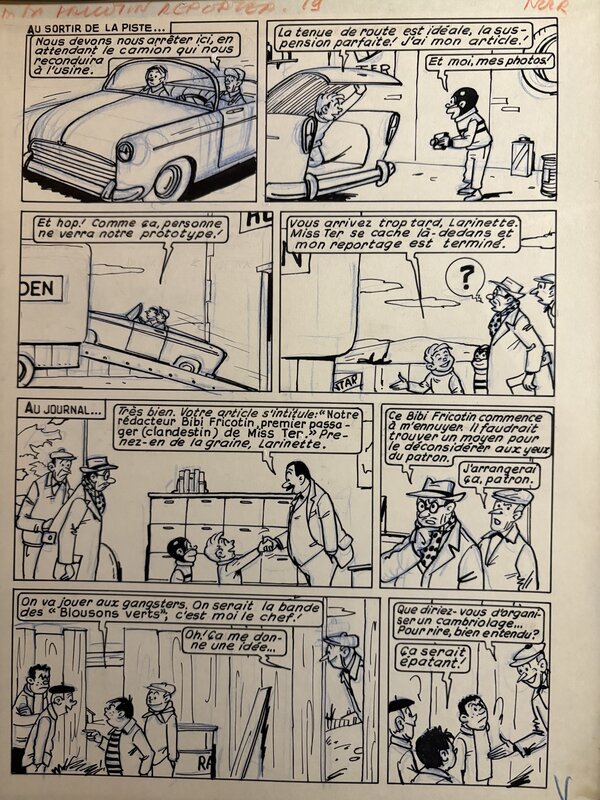 Pierre Lacroix, Bibi Fricotin - Bibi Fricotin Reporter - Planche originale