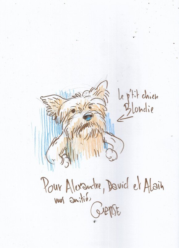 Guillaume Guerse, Dédicace sur l'album Le Meilleur ami du chien - Sketch