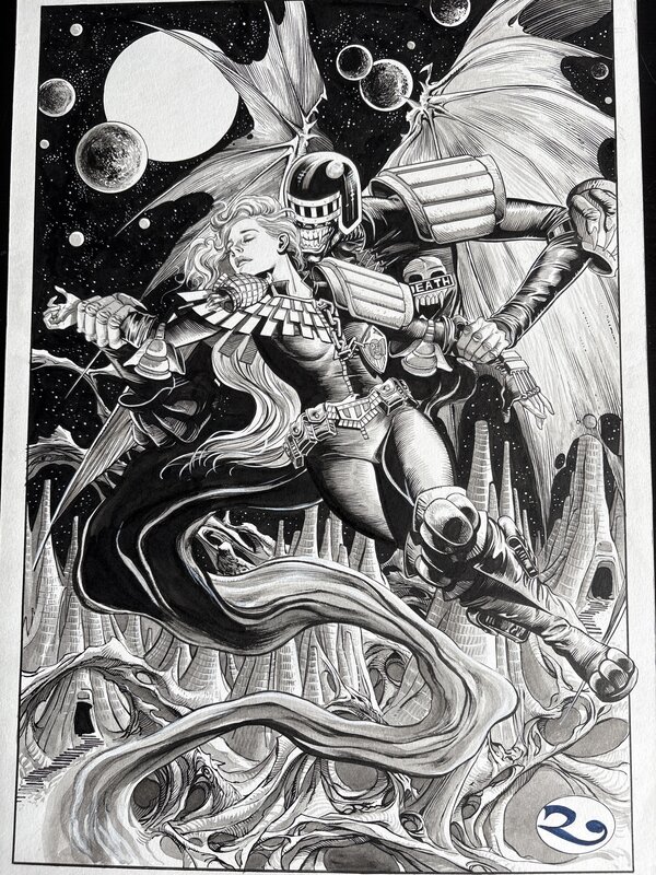 David Roach, Judge Anderson & Judge Death - Illustration originale