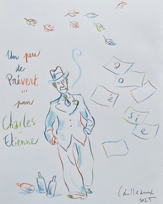Jacques Prévert by Christian Cailleaux - Sketch