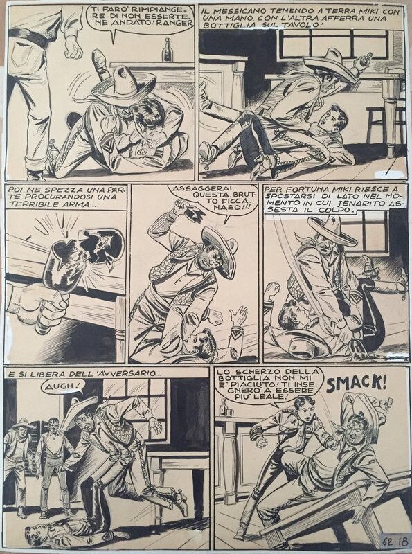 Essegesse, Captain Miki#62, planche n°18, fin 1950. - Planche originale