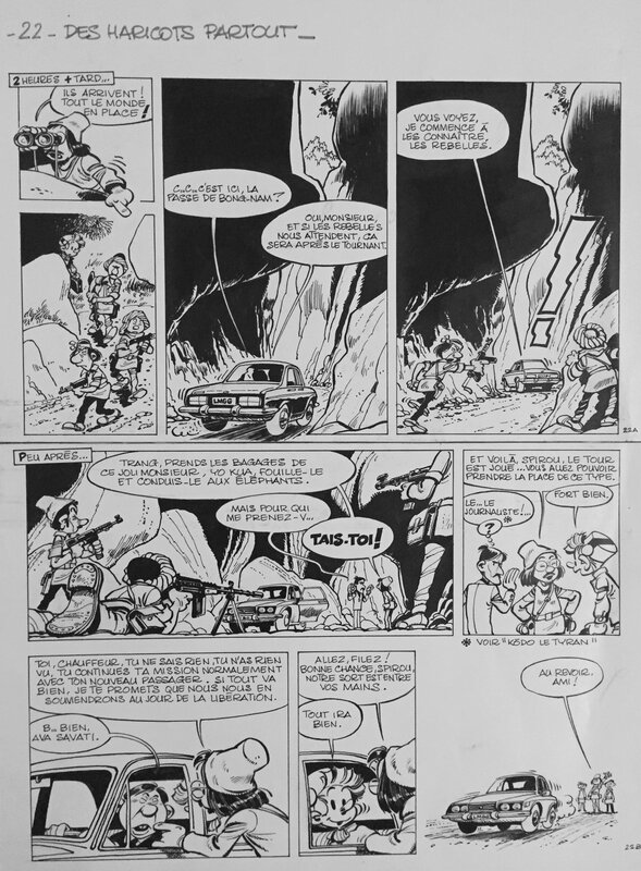 En vente - Jean-Claude Fournier, 1979 - Spirou : Des Haricots Partout - Planche originale