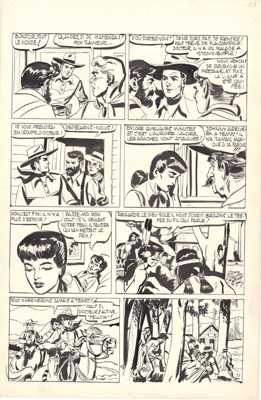 Jean Frisano, Planche d'une histoire non identifiée, publication inconnue - Planche originale