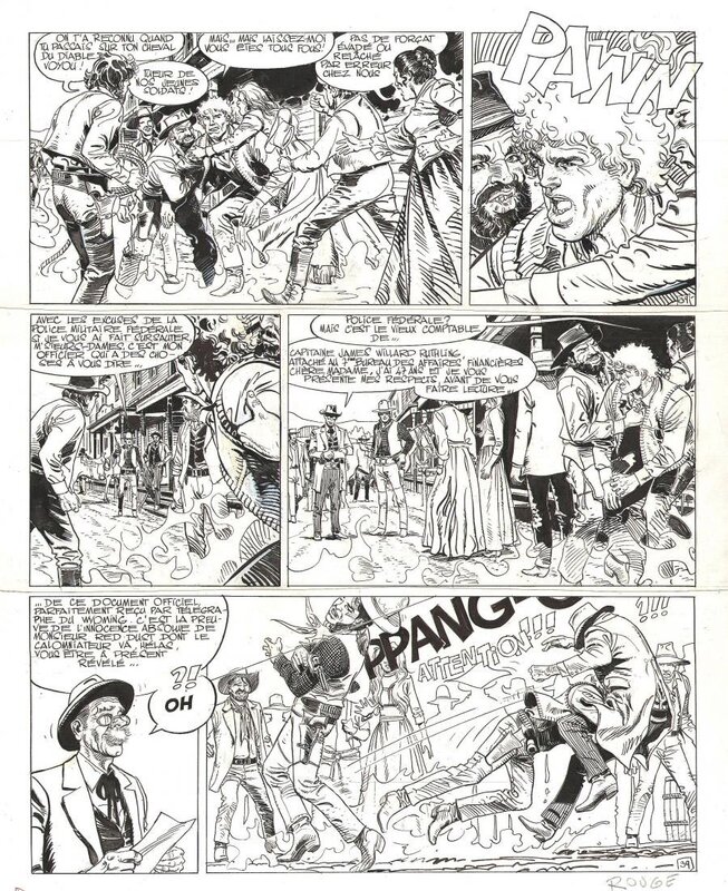 Michel Rouge, Greg, Comanche (tome 14 - planche 39) - Planche originale