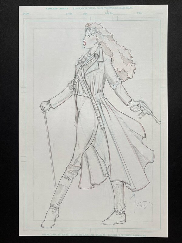 Cyberpunk lady par Billy Tucci - Illustration originale