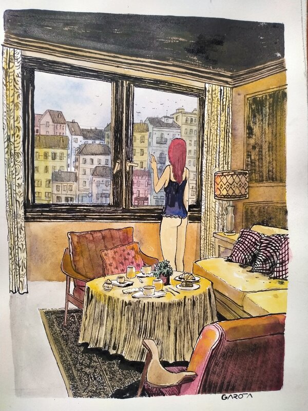 En vente - Davide Garota, Un regard sur la ville - Illustration originale