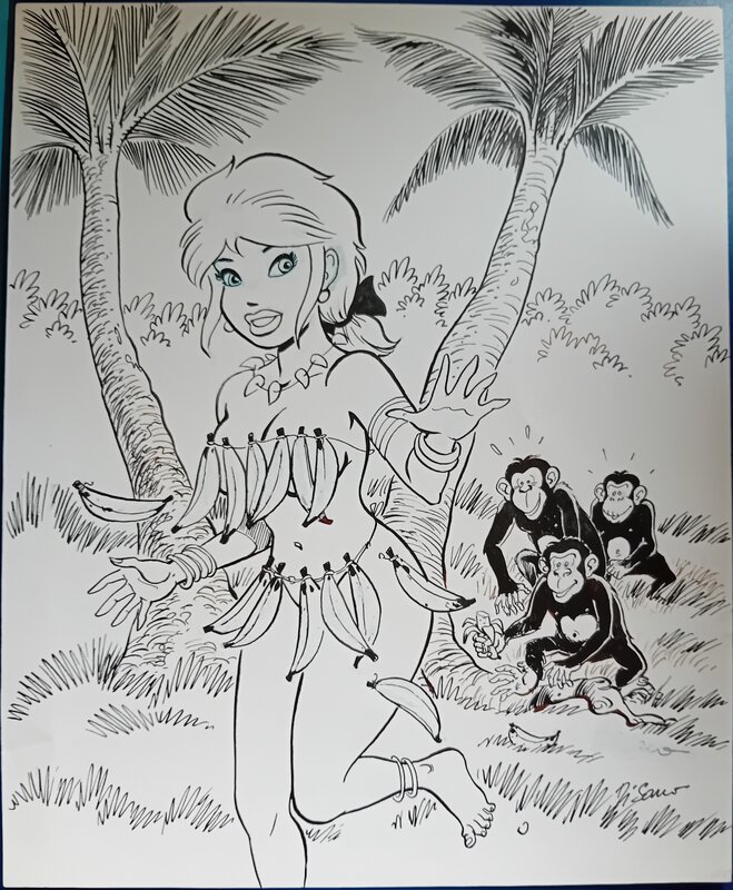 En vente - Bruno Di Sano, Back cover. Alys & Vicky 1. À chacune sa manière! - Illustration originale