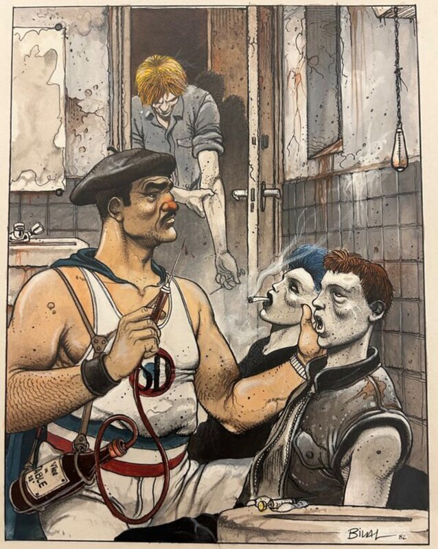 Enki Bilal, Superdupont dans L'etat des stocks - Illustration originale