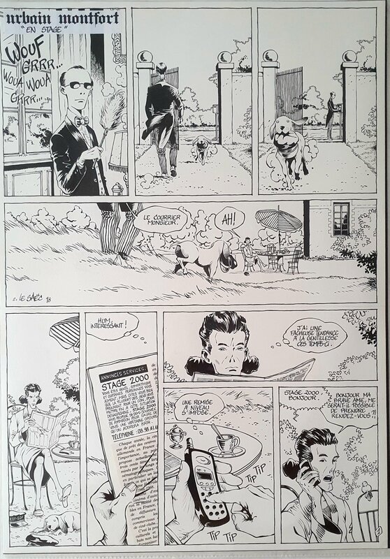 Erwan Le Saëc, Planche originale Erwan Le Saec - Urban Montfort en stage - Comic Strip