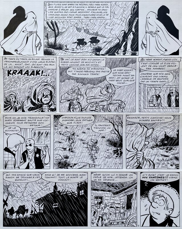 En vente - Tibet, 1966 - Chick Bill : le Ranch Hanté - Planche originale
