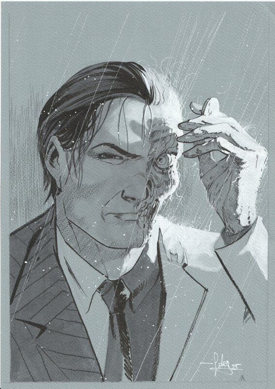 Two-Face by Javier Fernández - Original Illustration