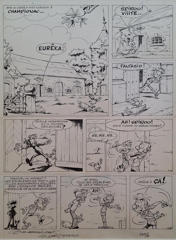Nic - Spirou - Le fantacoptère solaire - Planche originale