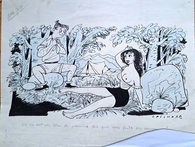 Camping sauvage by Georges Pichard - Original Illustration