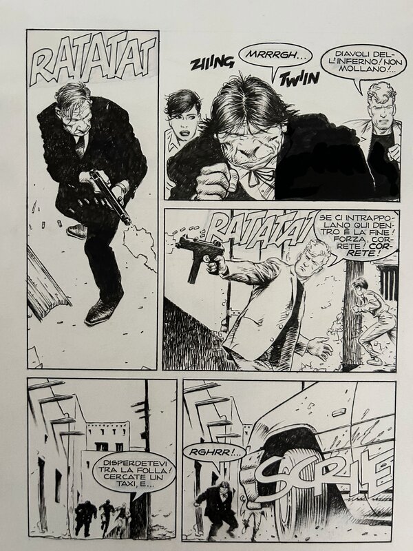 Eugenio Sicomoro, Vincenzo Beretta, Giancarlo Alessandrini, Sicomoro, Martin Mystère Gigante#4, La maledizione del Sahara, planche n°83, 1998. - Planche originale