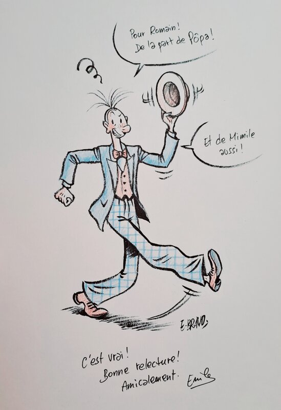 Émile Bravo, Dédicace dans le dernier tirage de chez Black and White - Dédicace