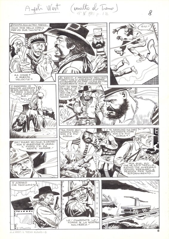 Renato Polese, Angeli del West - planche 8 de l'épisode Assalto del treno - Planche originale
