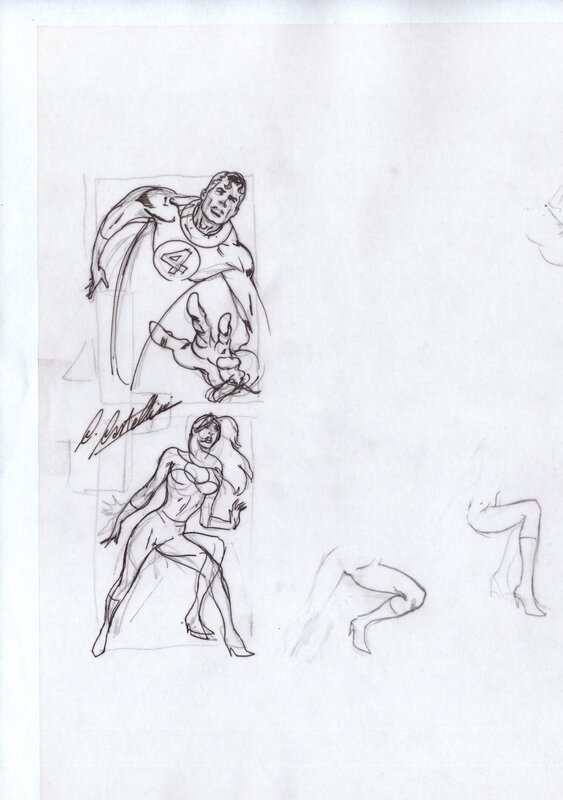 For sale - Claudio Castellini - Fantastic Four - Sketch