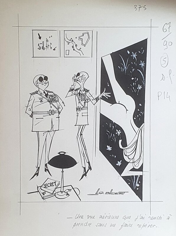 Dessin sexy de Badert paru dans Ici Paris - Original Illustration