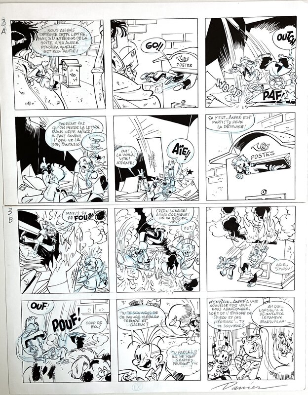 En vente - Dan Jippes, André Franquin, Yann, SPIROU, FANTASIO ET FRANQUIN - Planche originale