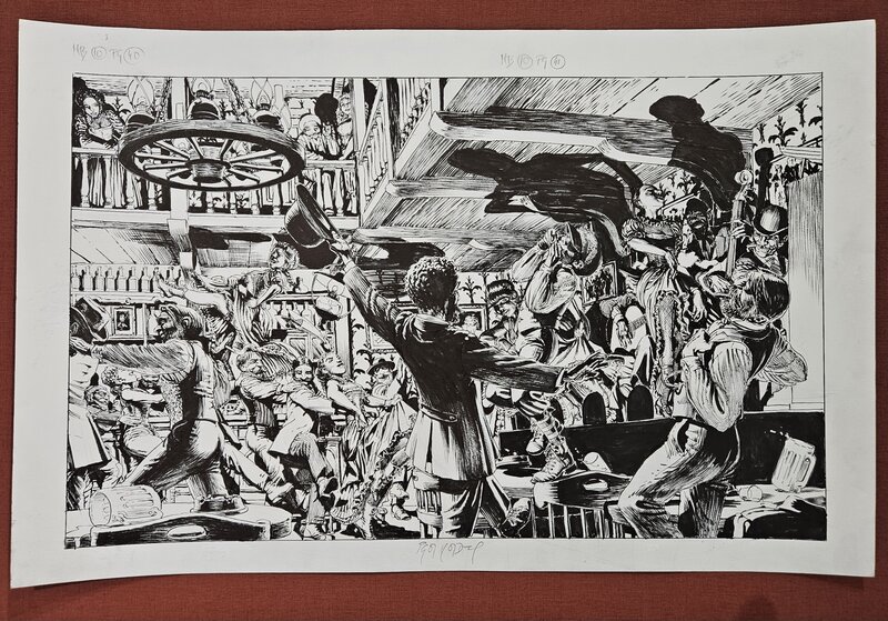 For sale - Igor Kordey, Marshal Bass tome 10 double planche 40-41 - Comic Strip