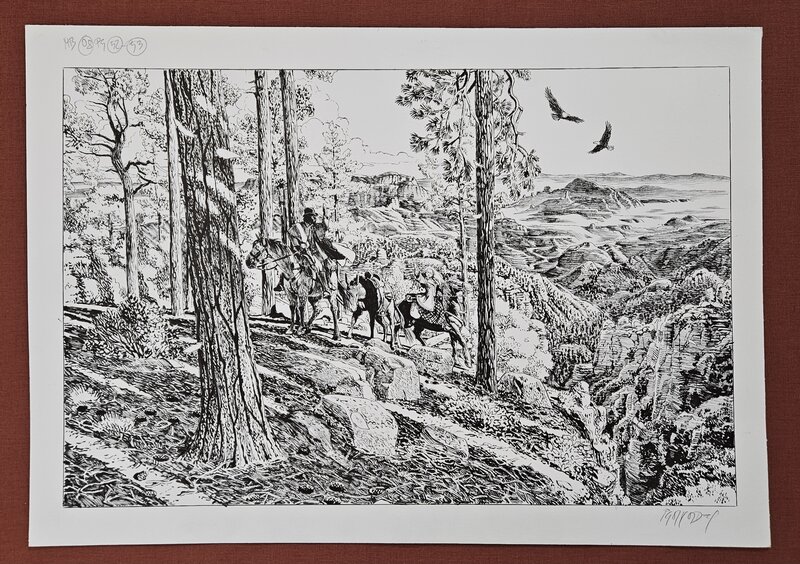 For sale - Igor Kordey, Marshal Bass tome 8 double planche 52-53 - Comic Strip