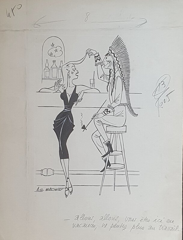 Dessin Badert paru dans Ici Paris - Original Illustration