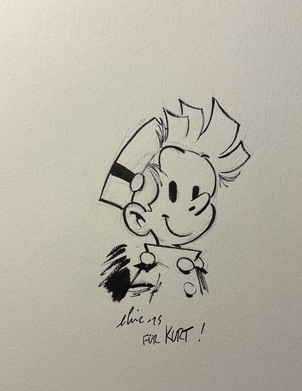 Dedicace Spirou par Elric - Planche originale