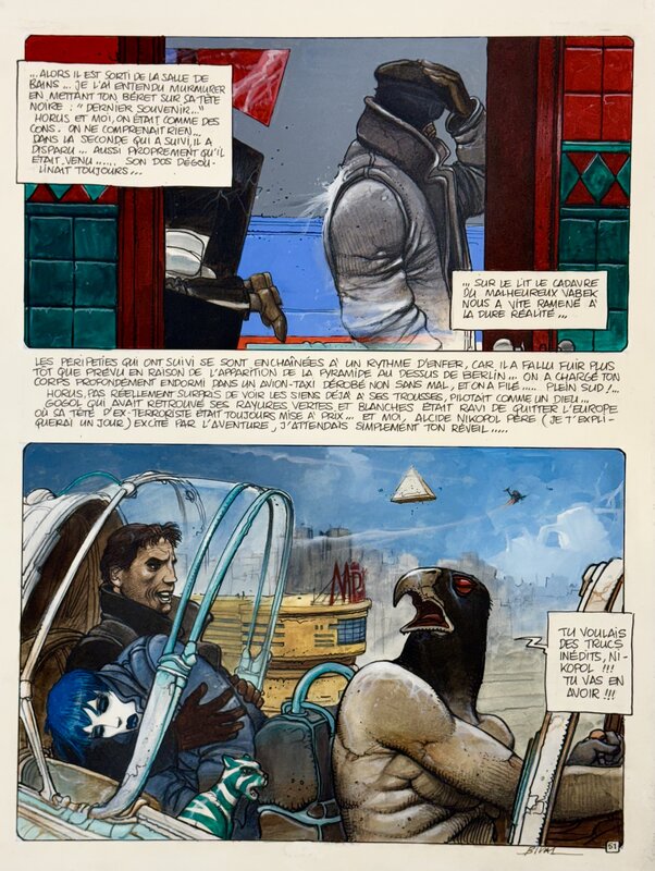 Enki Bilal, La Femme Piège - planche 51 - Planche originale
