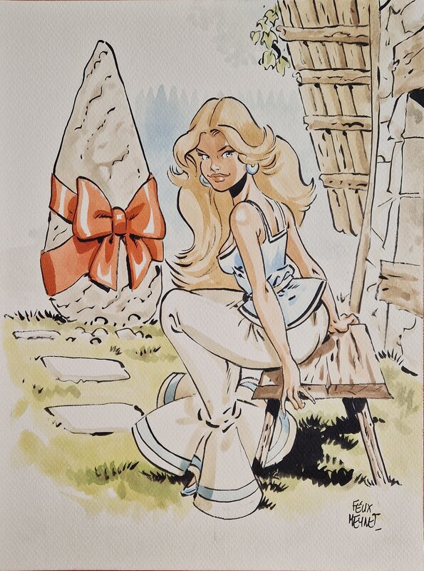 Félix Meynet, Hommage à Uderzo - Falbala - Planche originale