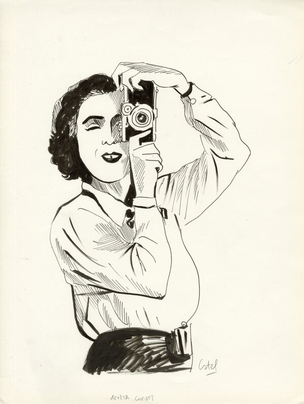 For sale - Catel – Anita Conti – Dessin original publié en p. 368 - R16 - Original Illustration