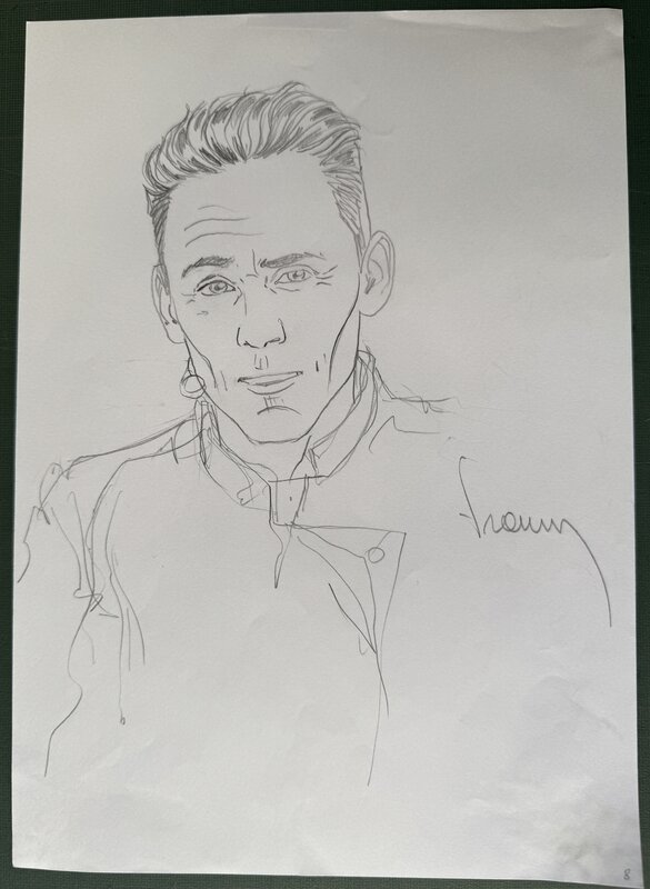 En vente - Philippe Francq, Portrait Tom HIDDELSTON - Œuvre originale