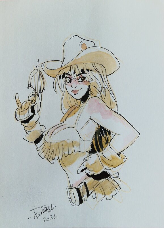 Alessandro Barbucci, Fourmille en CowGirl - Original Illustration