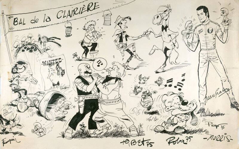 André Franquin, Peyo, Morris, Tibet & Graton, Jean Roba, Le Bal de la Clairière - Œuvre originale