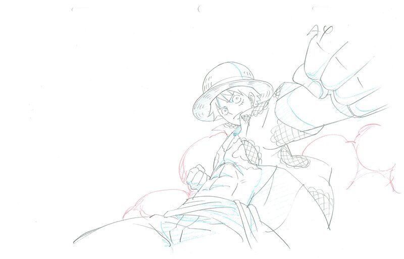En vente - One Piece - Luffy par Eiichiro Oda, Toei Animation - Œuvre originale