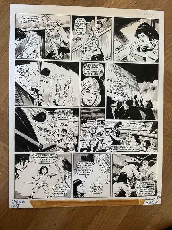 En vente - Sidobre G.LEVIS Planche de MY CHUM YUM YUM parue dans le magazine anglais Princess Tina - Planche originale