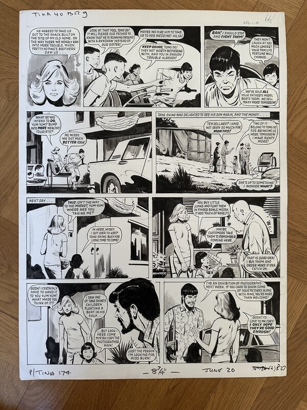 En vente - Sidobre G.LEVIS Planche de MY CHUM YUM YUM parue dans le magazine anglais Princess Tina - Planche originale