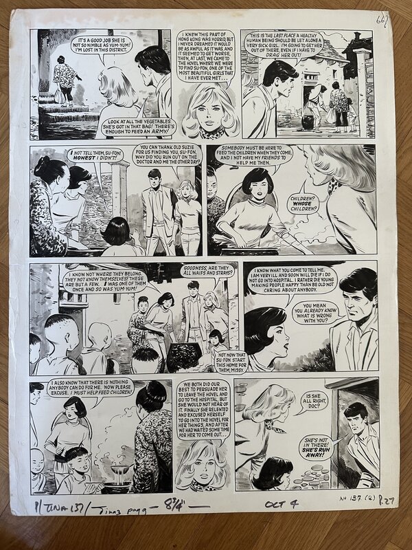 En vente - Sidobre G.LEVIS Planche de MY CHUM YUM YUM parue dans le magazine anglais Princess Tina - Planche originale