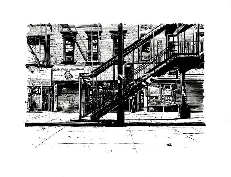 En vente - Bronx par Christophe Chabouté - Illustration originale