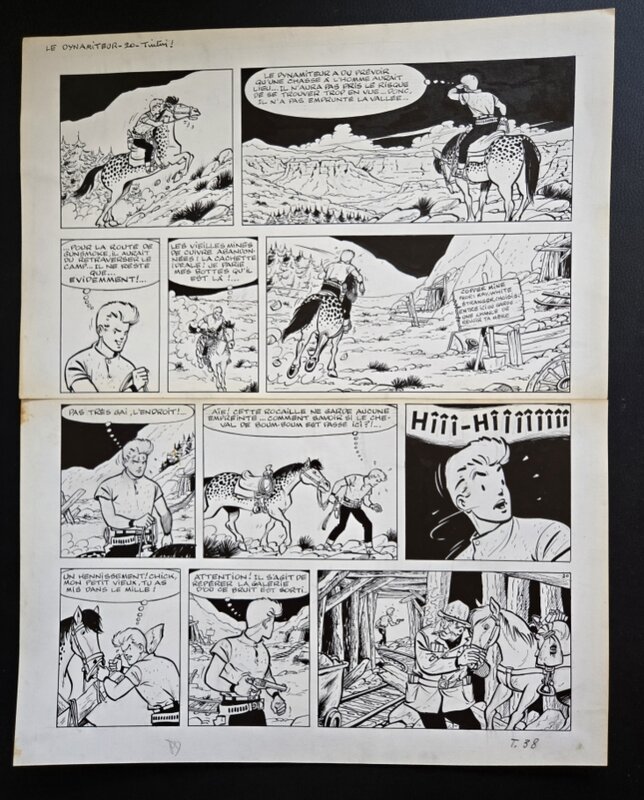 En vente - Tibet, Chick Bill - Le dynamiteur - Planche originale