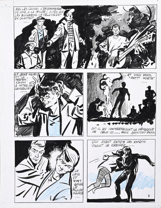 Jean-Claude FOREST : Planche n°4 pour une histoire publiée dans le magazine 34 Caméra - Comic Strip