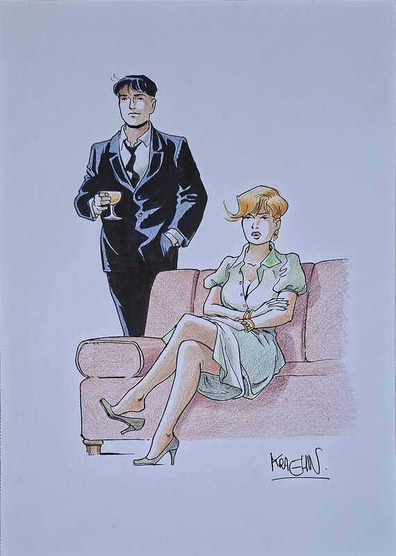 Jean-Charles Kraehn, Gil Saint-André et sa femme - Illustration originale