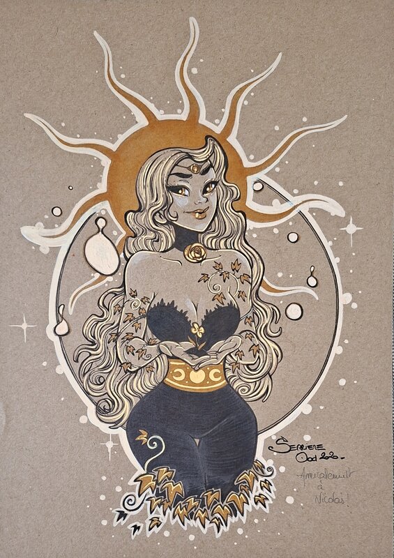 Ood Serrière, Jeune fille - Inktober - Illustration originale
