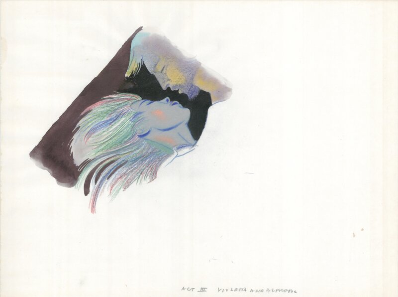 En vente - Milton Glaser, La Traviata, Violetta and Alfredo - Illustration originale